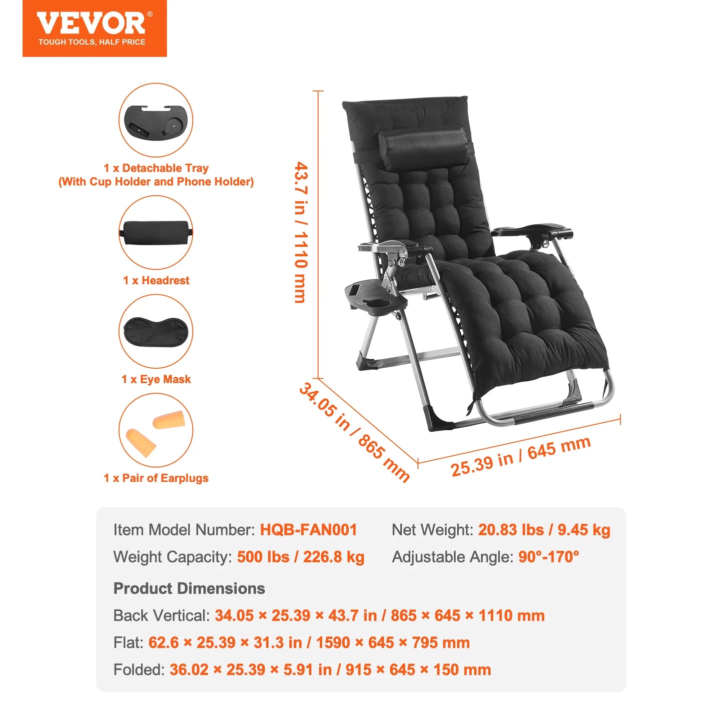Zero Gravity Recliner -mLounge Chair, Adjustable with Cushion Footrest and Cupholder, for stylish patio decor and comfort you deserve.