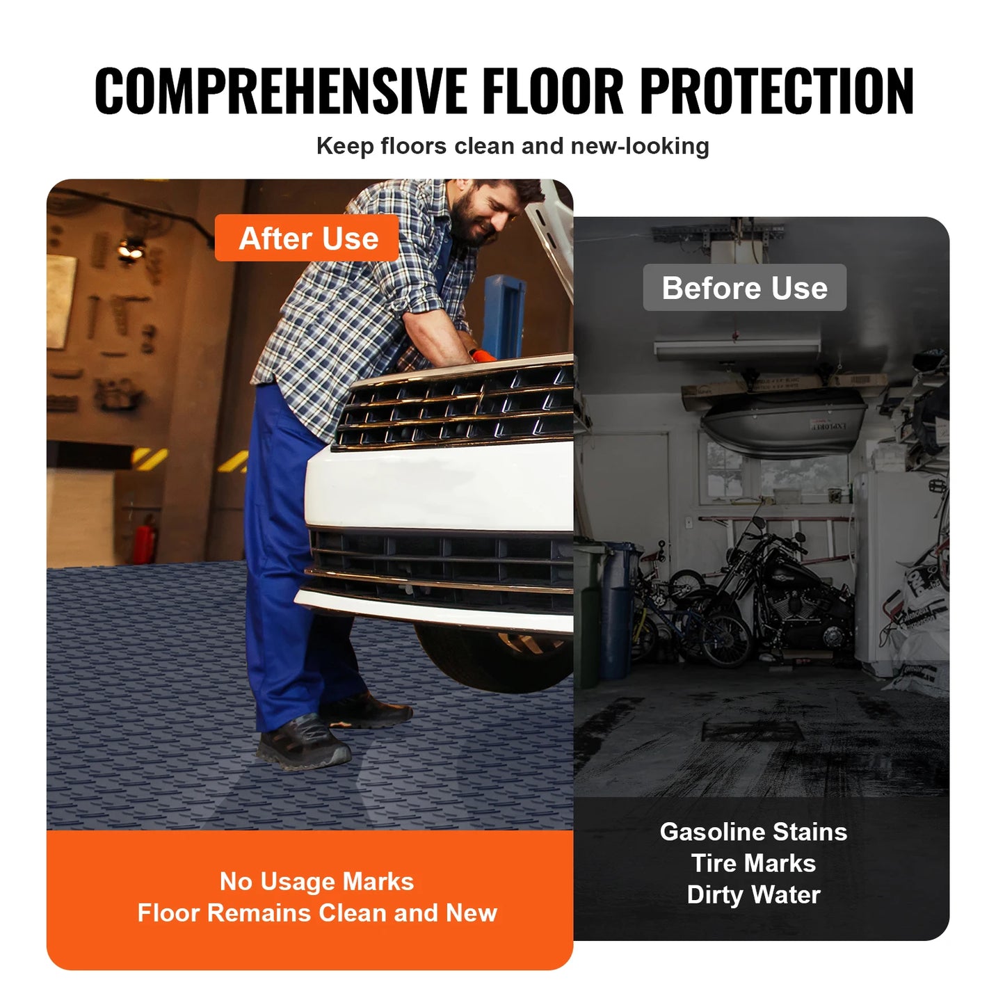 Interlocking Garage Floor Tiles 25 Pack Non Slip Double Sided Texture