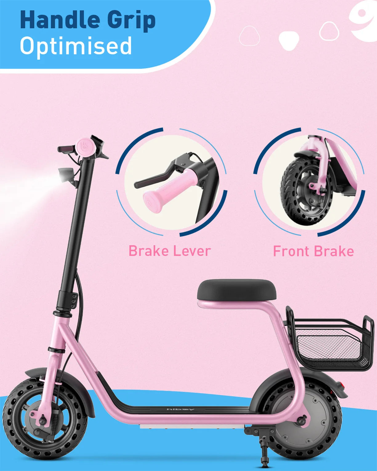 Kids Electric Scooter With Seat, 100W UL Battery with 3 adjustable speeds