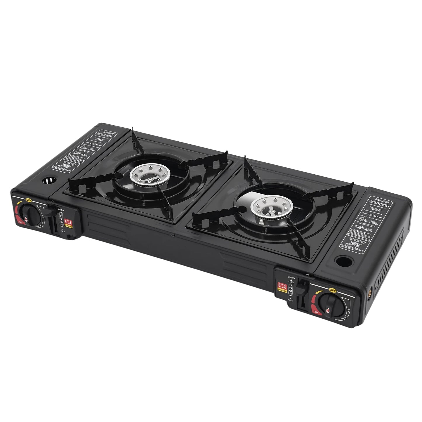 2 Burner Portable Gas Stove With Piezo Ignition And Case