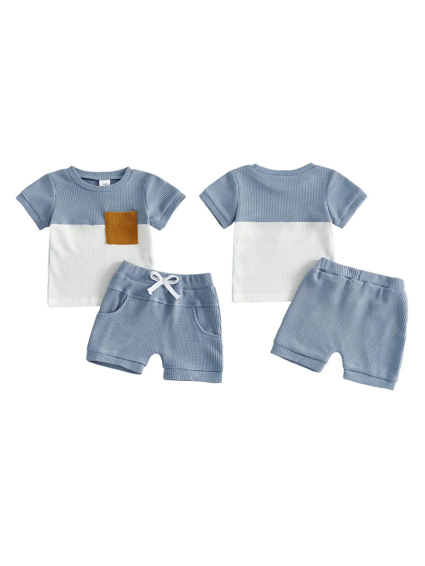 Infant Boy Casual Summer Two-Piece Outfit Set Lightweight Cotton
