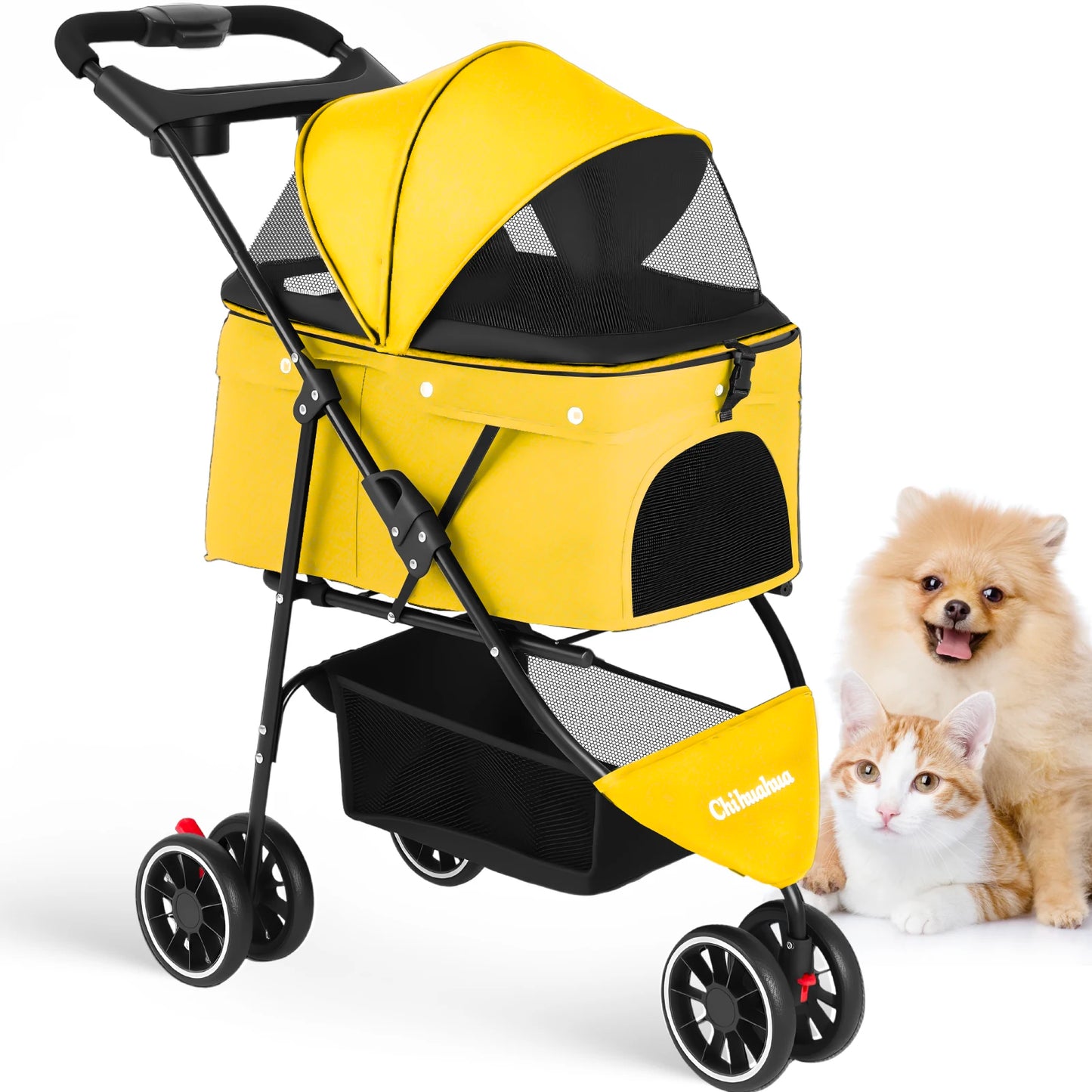 Stylish Pet Stroller, Foldable Carrier For Outdoors And Travel when your Pet needs a Lift!