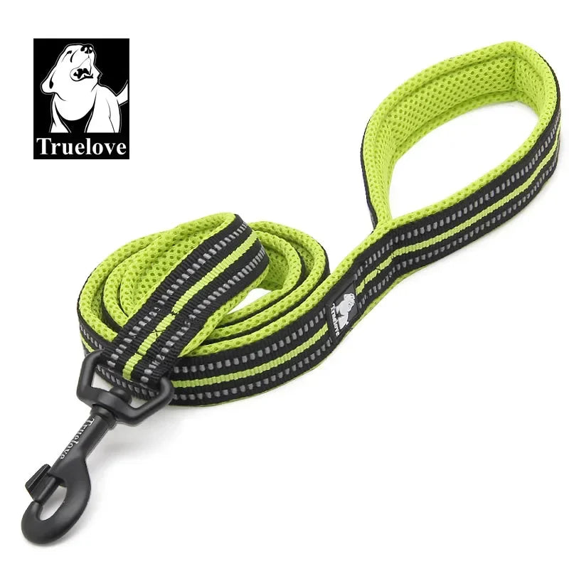 Soft Reflective Pet Leash of Nylon Mesh and Padded Handle for Safe and Comfortable Dog Walks