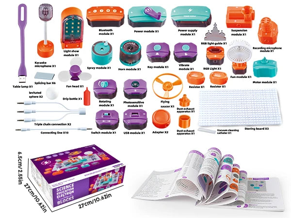 Science Circuit for Kids, DIY Electronics Exploration Kit, 150+ Projects with Physics Experiments and Circuit Boards, STEM learning, Ages 6+