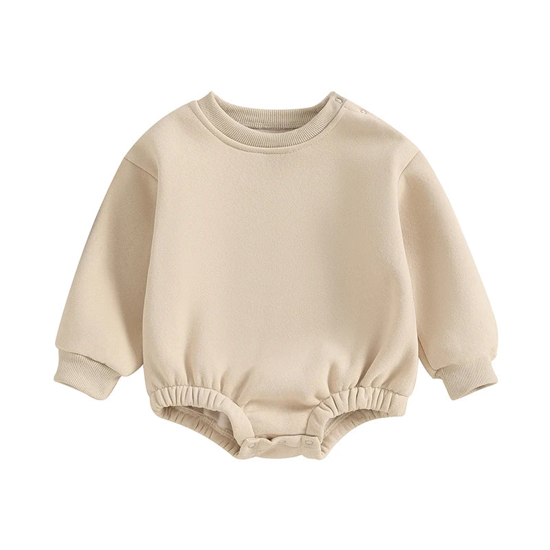Infant Fleece Hooded Romper Unisex Jumpsuit Soft Cozy