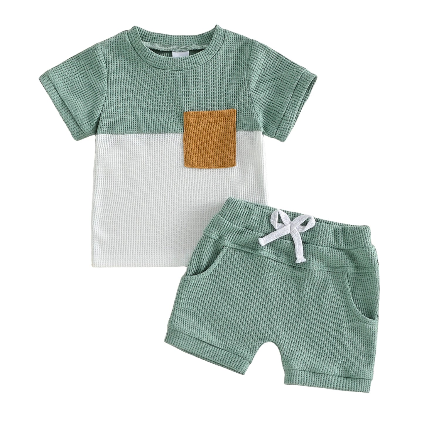 Infant Boy Casual Summer Two-Piece Outfit Set Lightweight Cotton