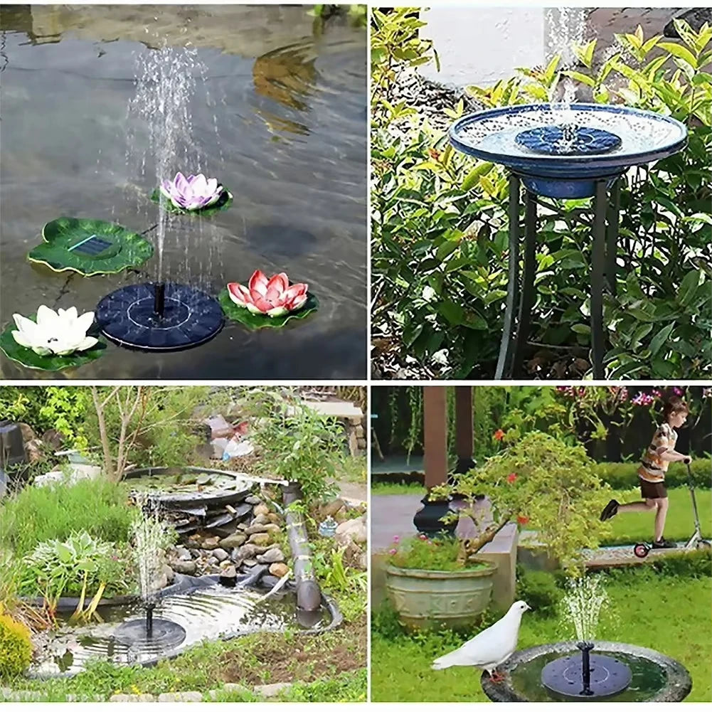 Solar Fountain Pump With Floating Panel For Bird Bath