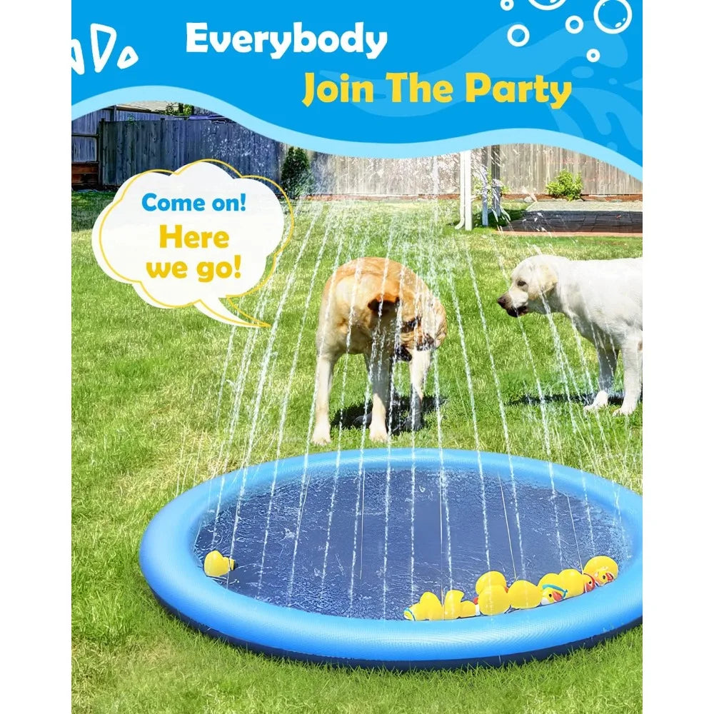 Splash Pad For Dogs And Kids Anti-Slip Water Play Mat