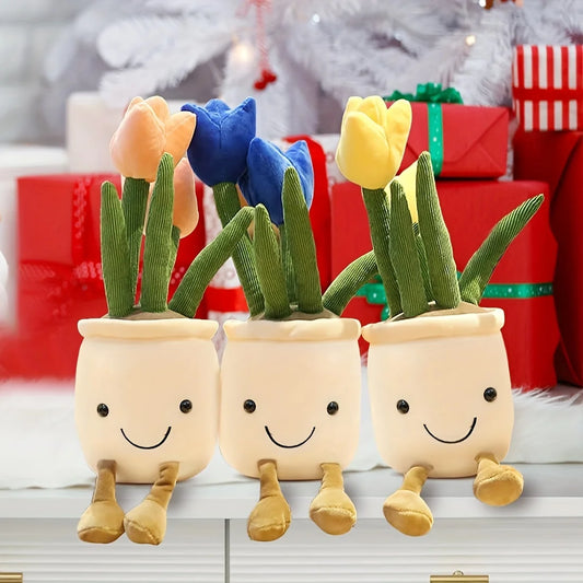 Flower Plush Toy Soft Plushie For Desk Decor Gift Lovers