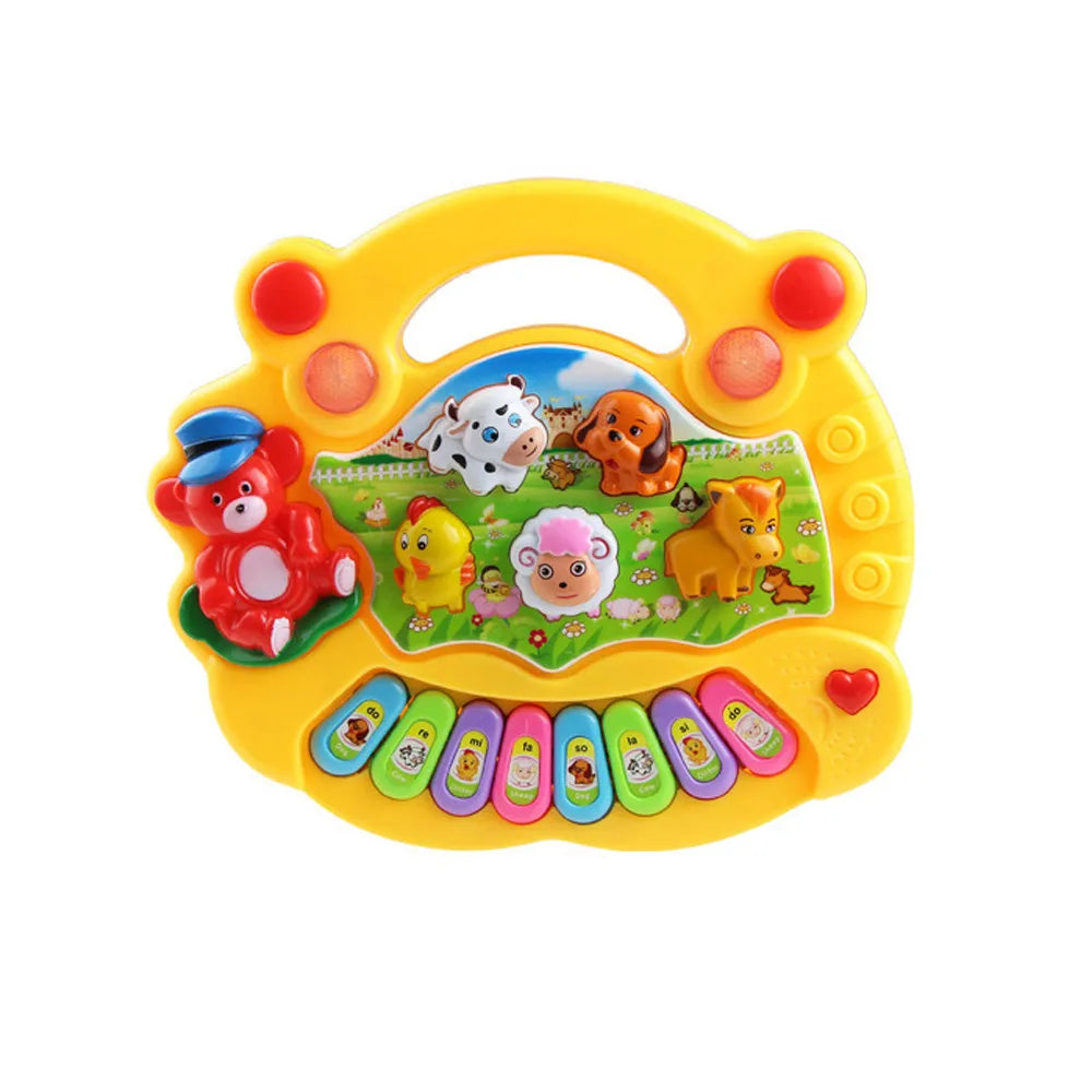 Baby Musical Toy With Animal Sounds Electric Flashing Kids Piano Keyboard