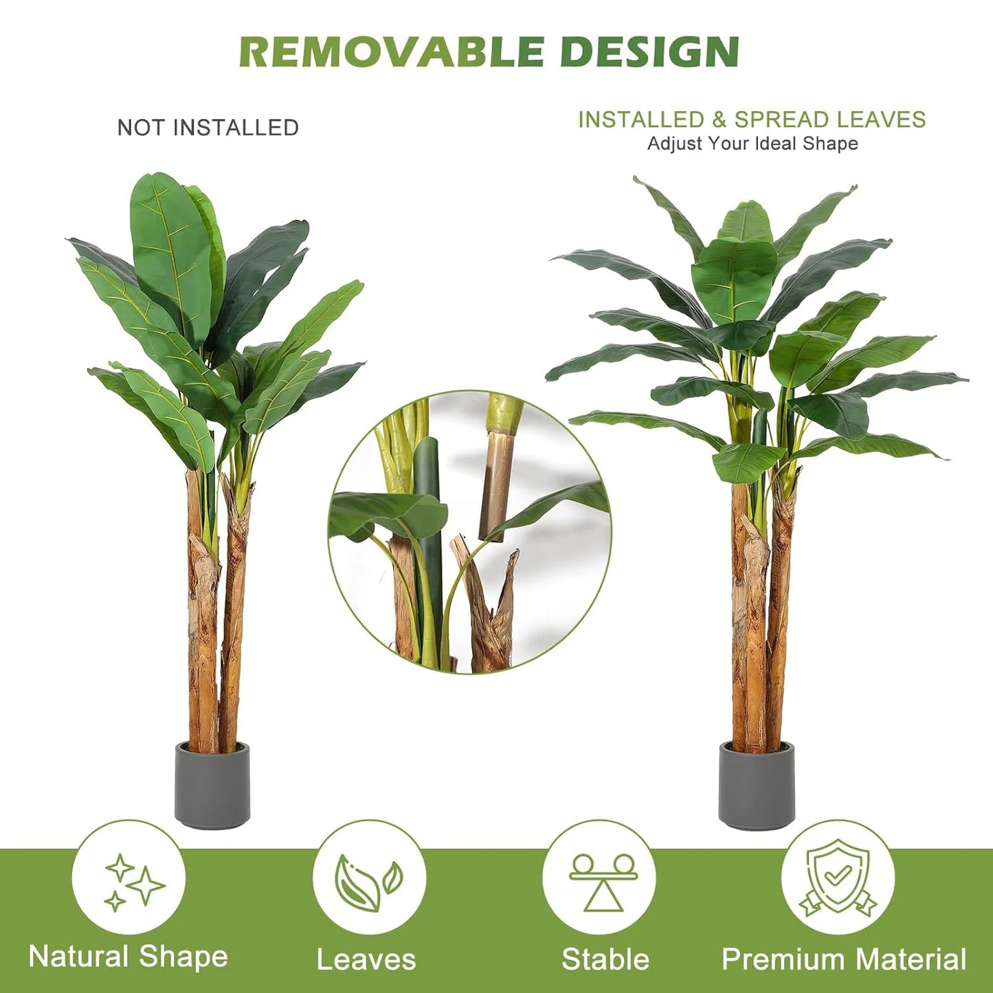 Large Banana Tree - Artificial Plant For Adding Green Spaces to Home and Office Decor