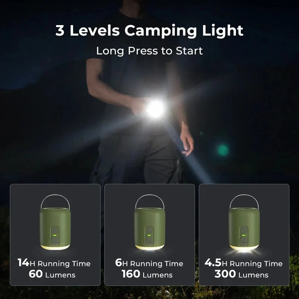 Tiny Air Pump With Camping Lantern And Magnetic Design