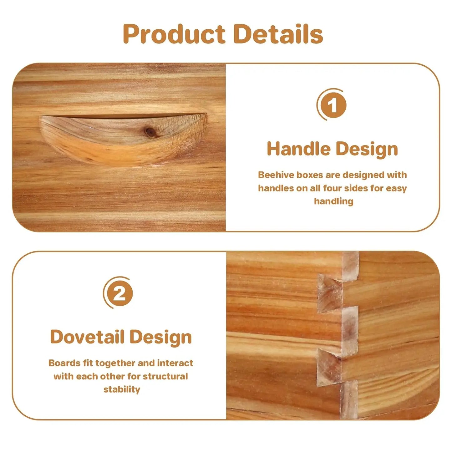 TWISTER.CK Deep Beehive Box With 100% Beeswax Frames