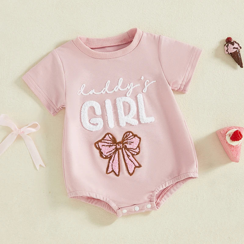 Baby Girl Romper With Floral Embroidery And Ruffle Sleeves
