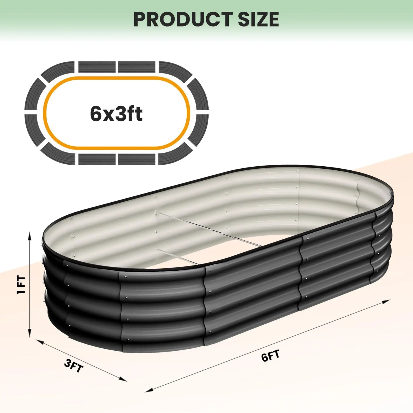 2-Pack Oval Galvanized Steel Raised Garden Bed with Open Base,  Safety Edge Metal Planter Box, Raised Beds for Vegetables, Flowers, Herbs