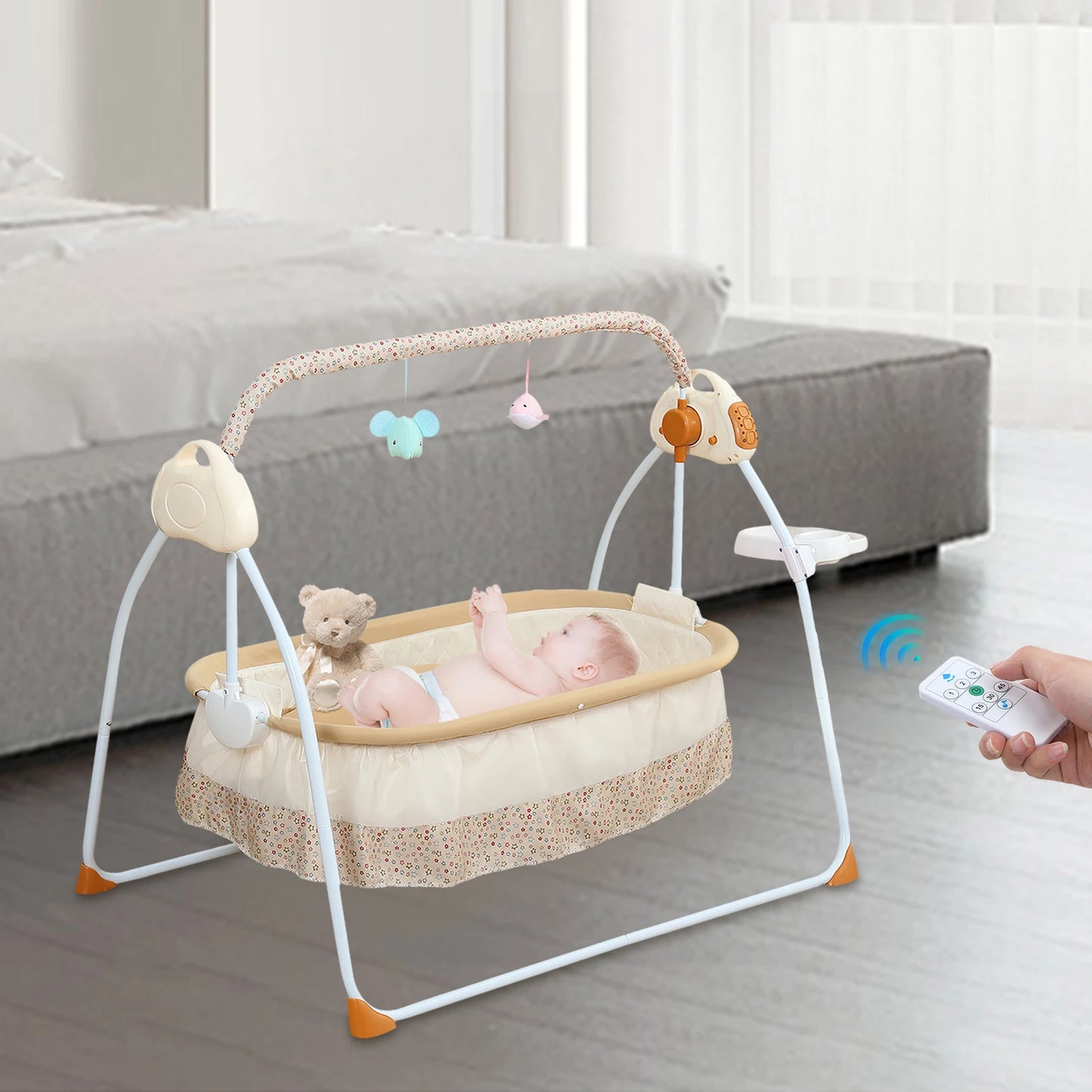 Infant Cradle With Music And Mosquito Net Automatic Swing