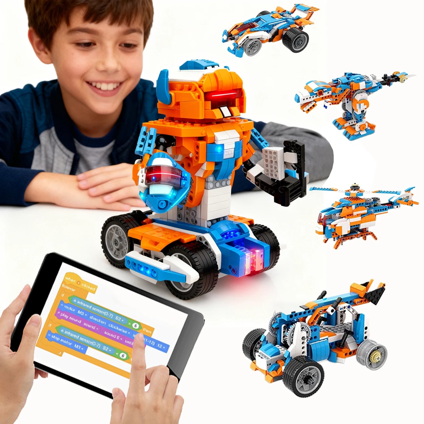 Apitor 600-Piece 12-In-1 Robot Building Kit STEM Coding Toys