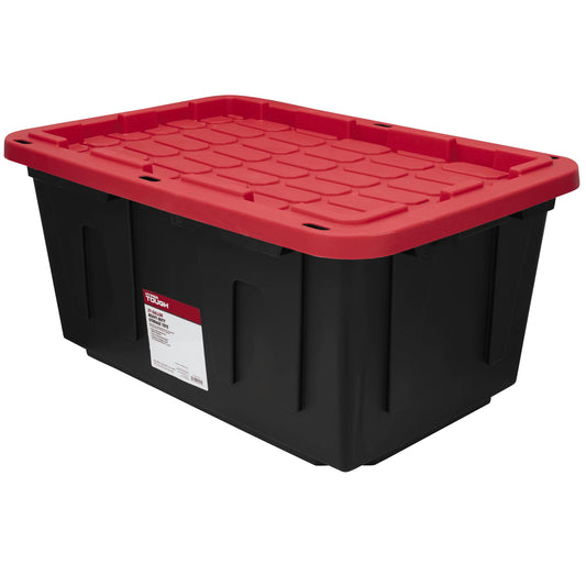 Stackable Durable Plastic Storage Bin With Snap On Lid for Organizing Clothing, Toys, Pet Gear
