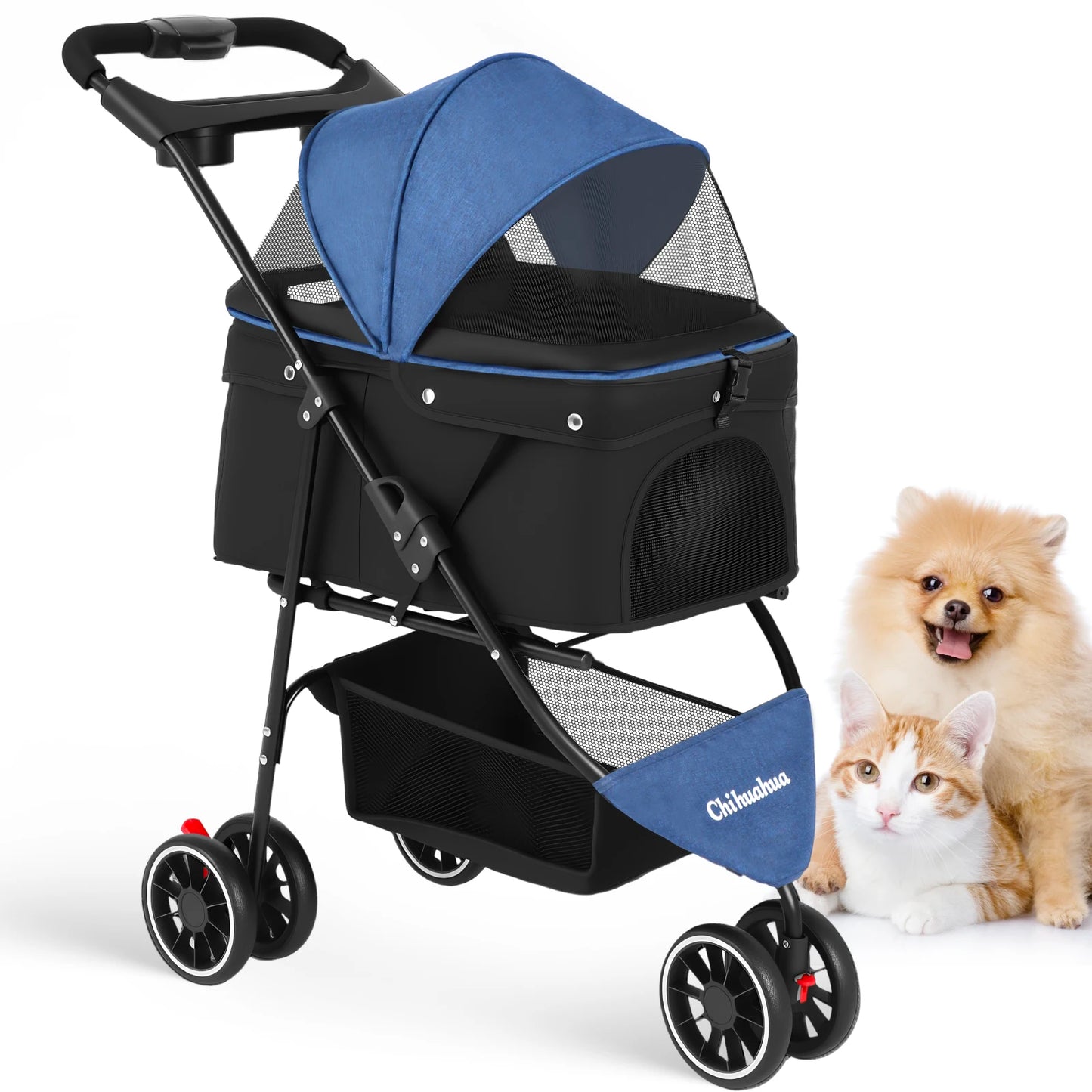 Stylish Pet Stroller, Foldable Carrier For Outdoors And Travel when your Pet needs a Lift!