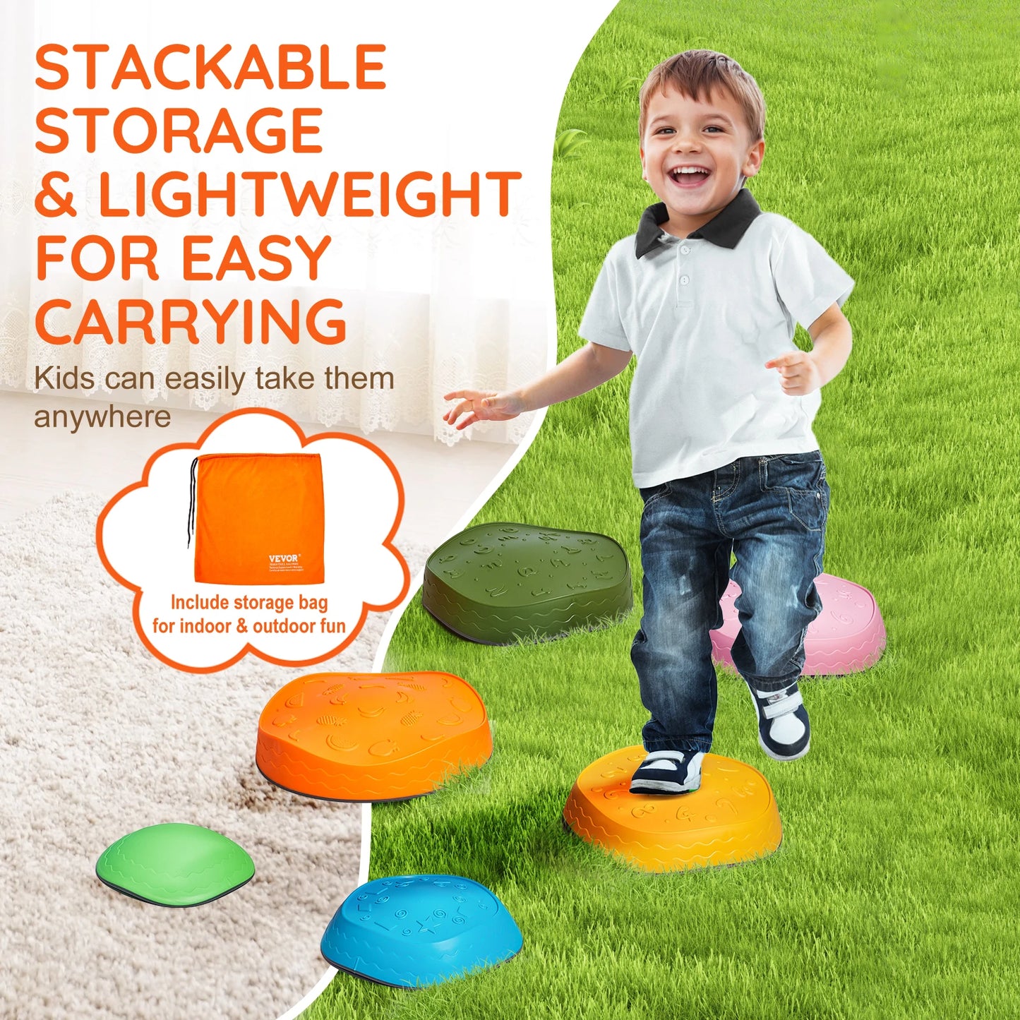 Stepping Stones Indoor Outdoor Play System For Developing Movement and Balance
