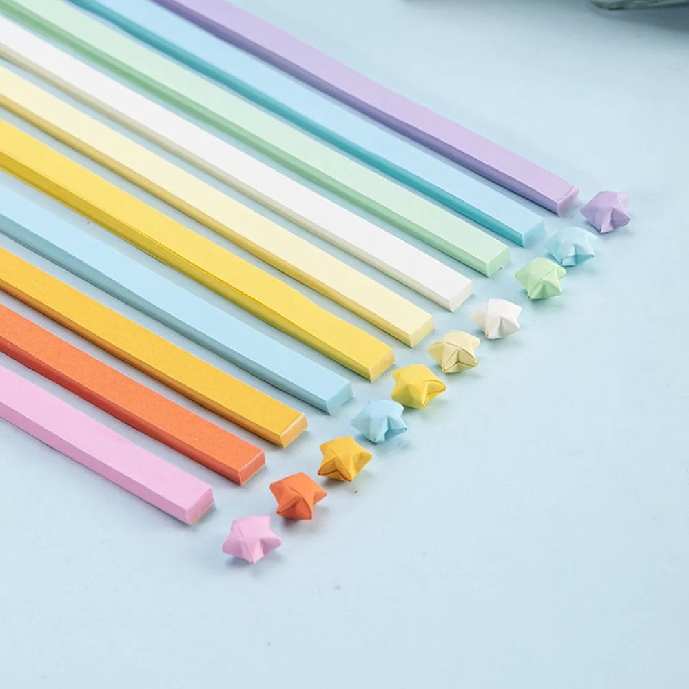 540 Sheets Rainbow Gradient Origami Paper, Double Sided Star Folding Strips for kids and family craft times.