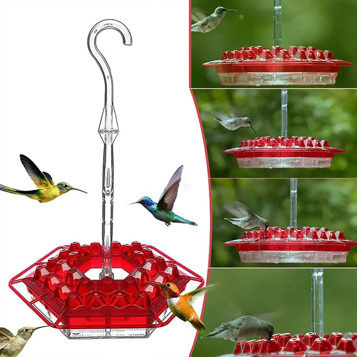 Hummingbird Feeders | Outdoor Hanging Leak-Proof Feeder With 30 Feeding Ports | Built-in Moat, Easy-Fill to attract Hummingbirds to your Yard.