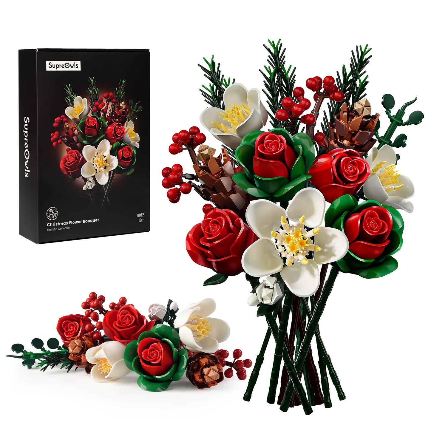 Beautiful Roses Bouquet Building Set for those who enjoy Crafting, Artificial Botanical Home Decor. Creative Gifts for Family Craft Time, any Creative Children to Adults. Special Gift for pre-teens to adults.
