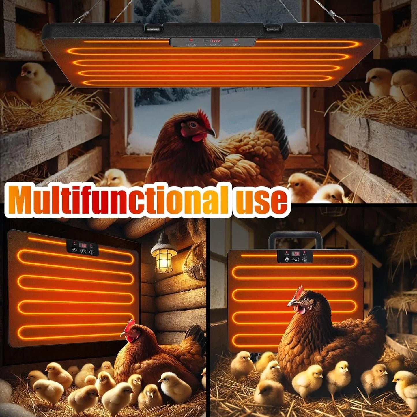 Thermostatic Poultry Heating Panel For Chicken Coop Adjustable Temperature