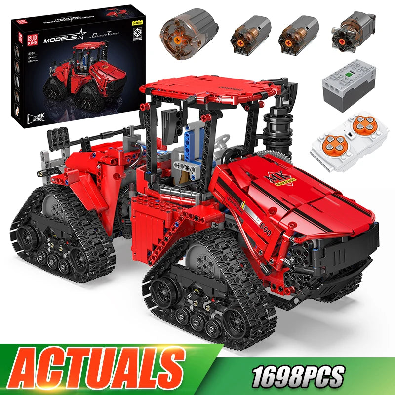 MOULD KING Pneumatic RC Crawler Tractor Building Block Set