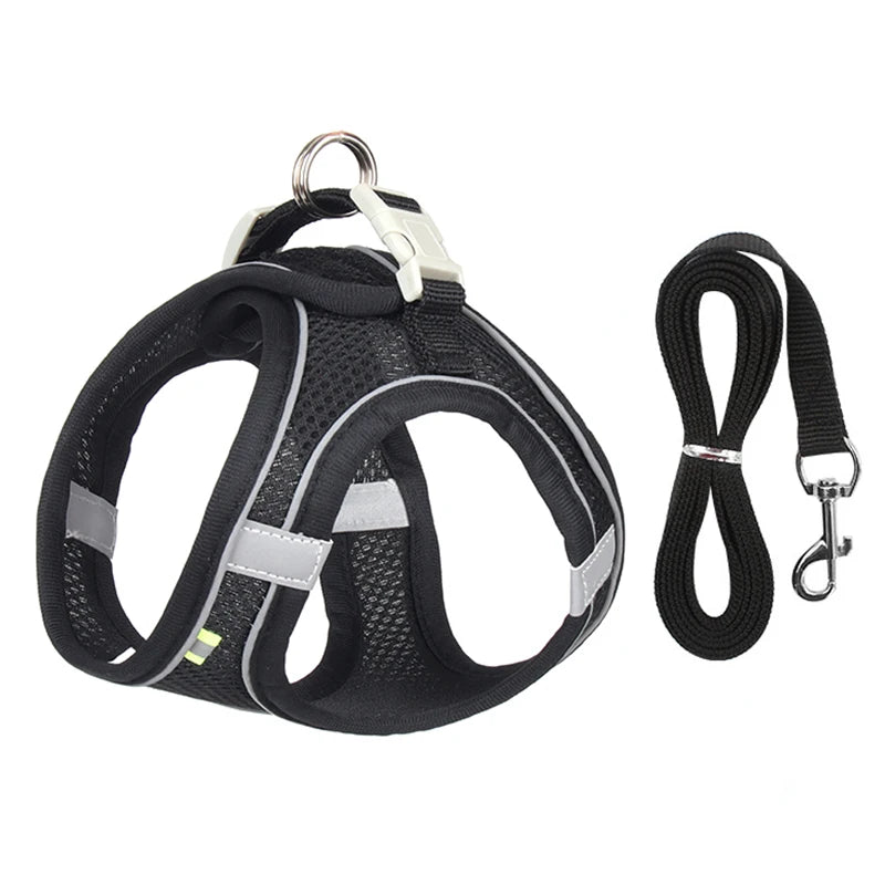 Dog Harness And Leash Set For Dogs, Soft Breathable Nylon, Reflective adds to Pet Safety