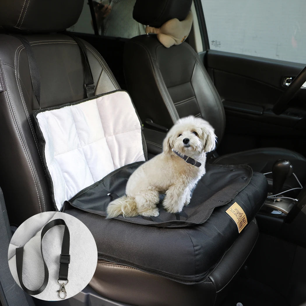 Waterproof Pet Seat Pad for Car and Home Use - Removable Cushion Bed Mat with Safety Belt for Car Safety