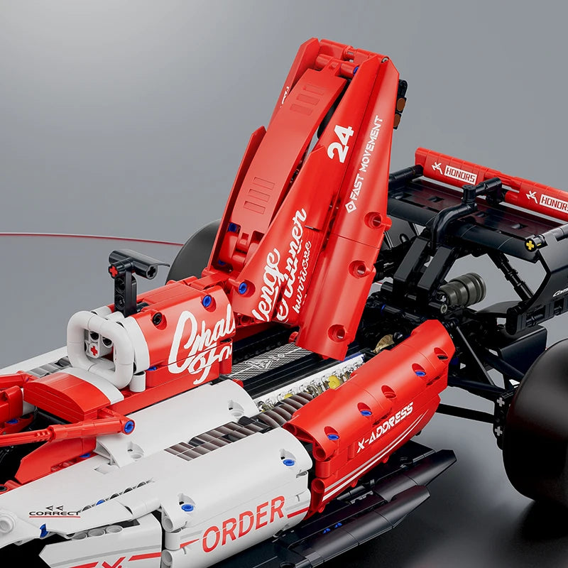 1:8 Scale Formula 1 Style Racing Car, Building Blocks Set for Pre-teens to Adult. Great Construction Set for Birthday or Holiday Gift.
