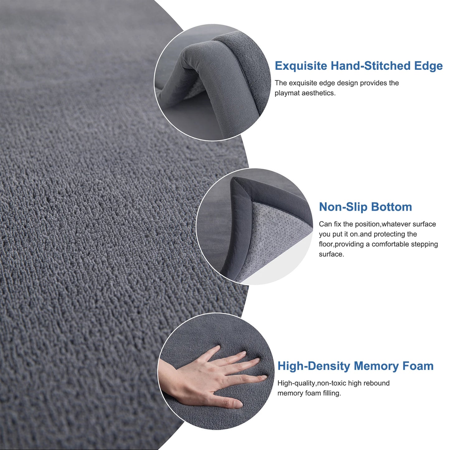 Velvet Look Non Slip Rug For Living Room And Bedroom