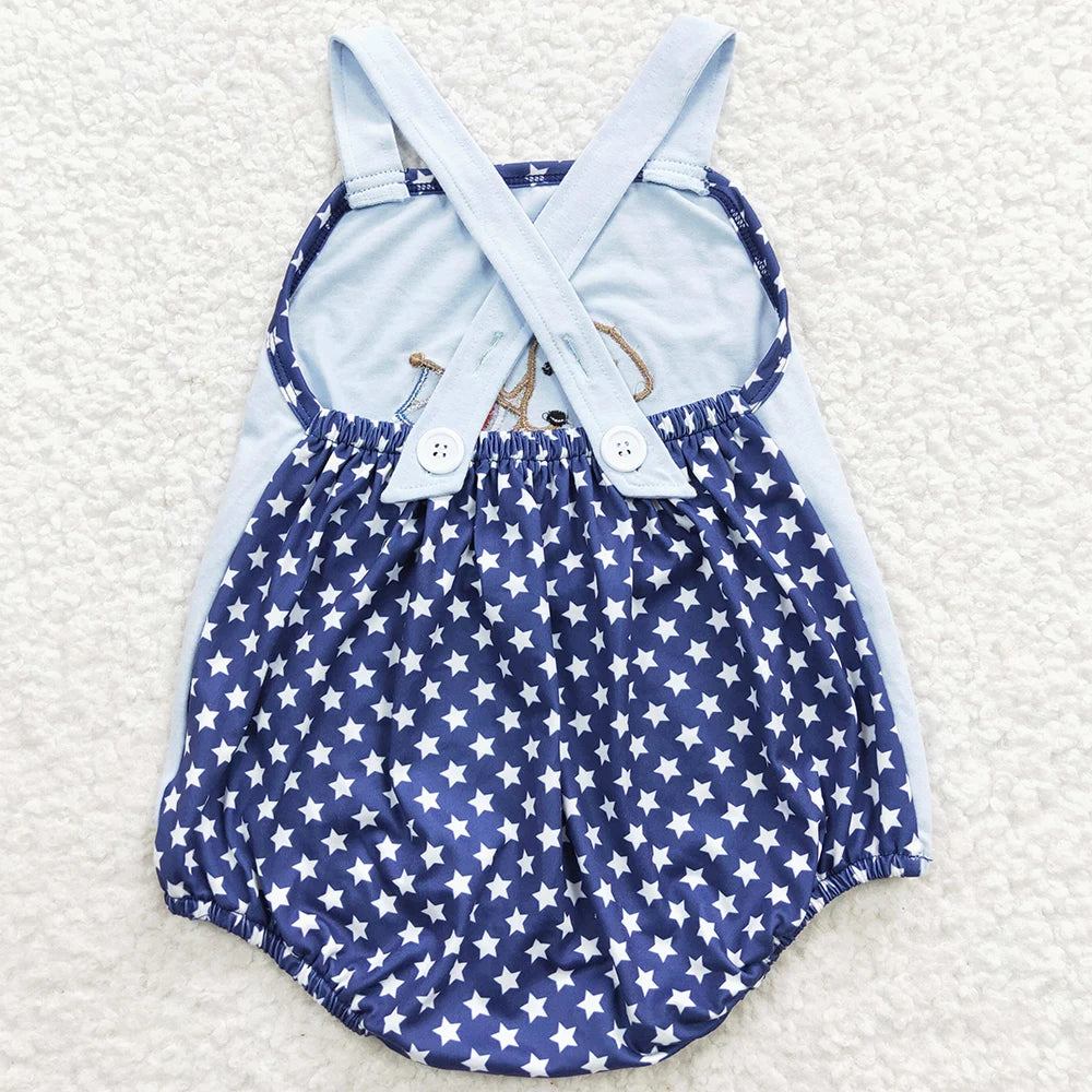 Infant-Toddler Rompers, 4th of July Theme, Sibling Clothes, for girls. Dress the family for the 4th of July celebrations.