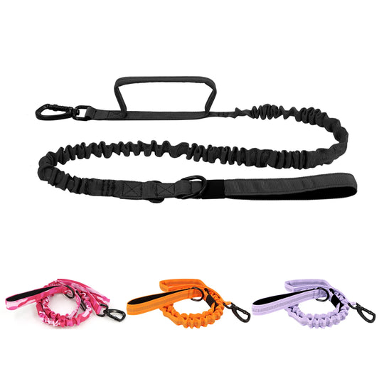 Retractable Dog Leash With Adjustable Elastic Rope And Dual Handles