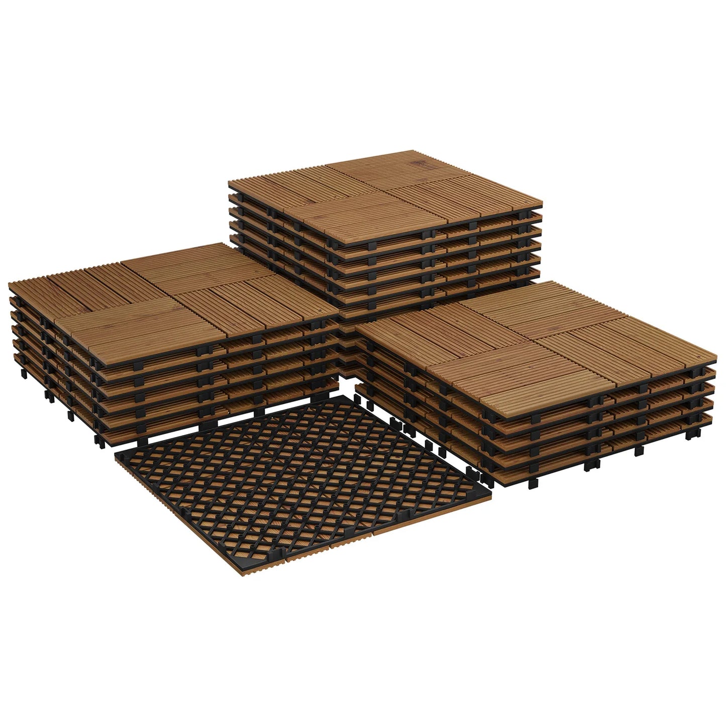 HiMISS Acacia Wood Deck Tiles For Patio And Outdoor Decor