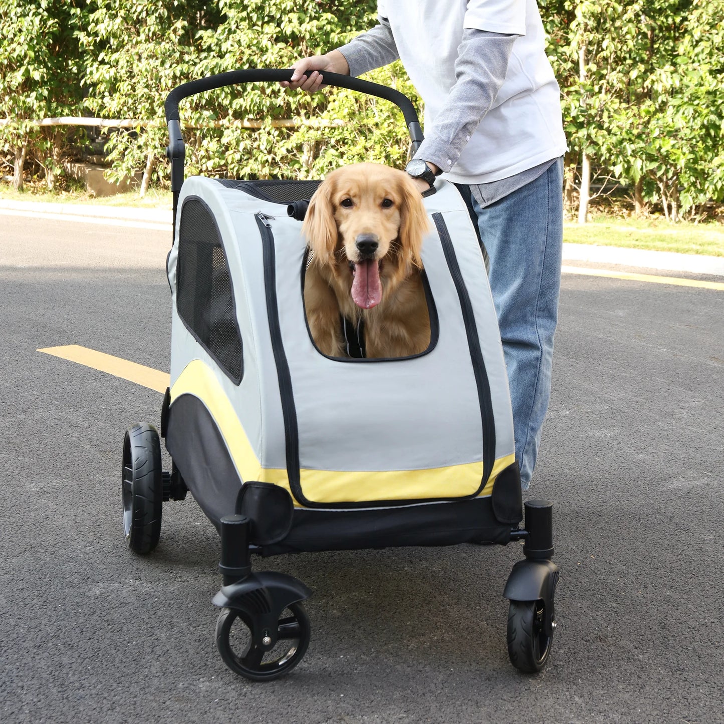 Portable Four Wheel Dog Stroller Foldable Travel Carrier