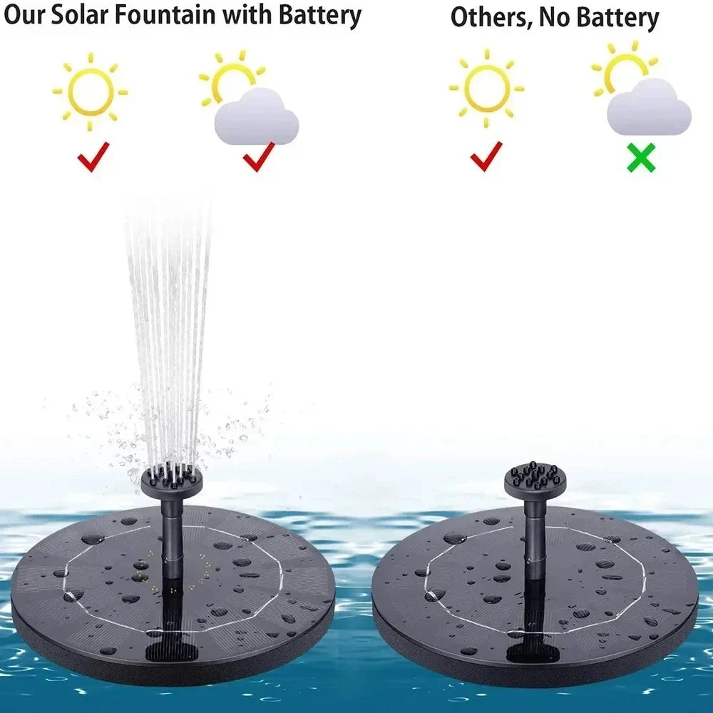 Solar Fountain Pump With Floating Panel For Bird Bath