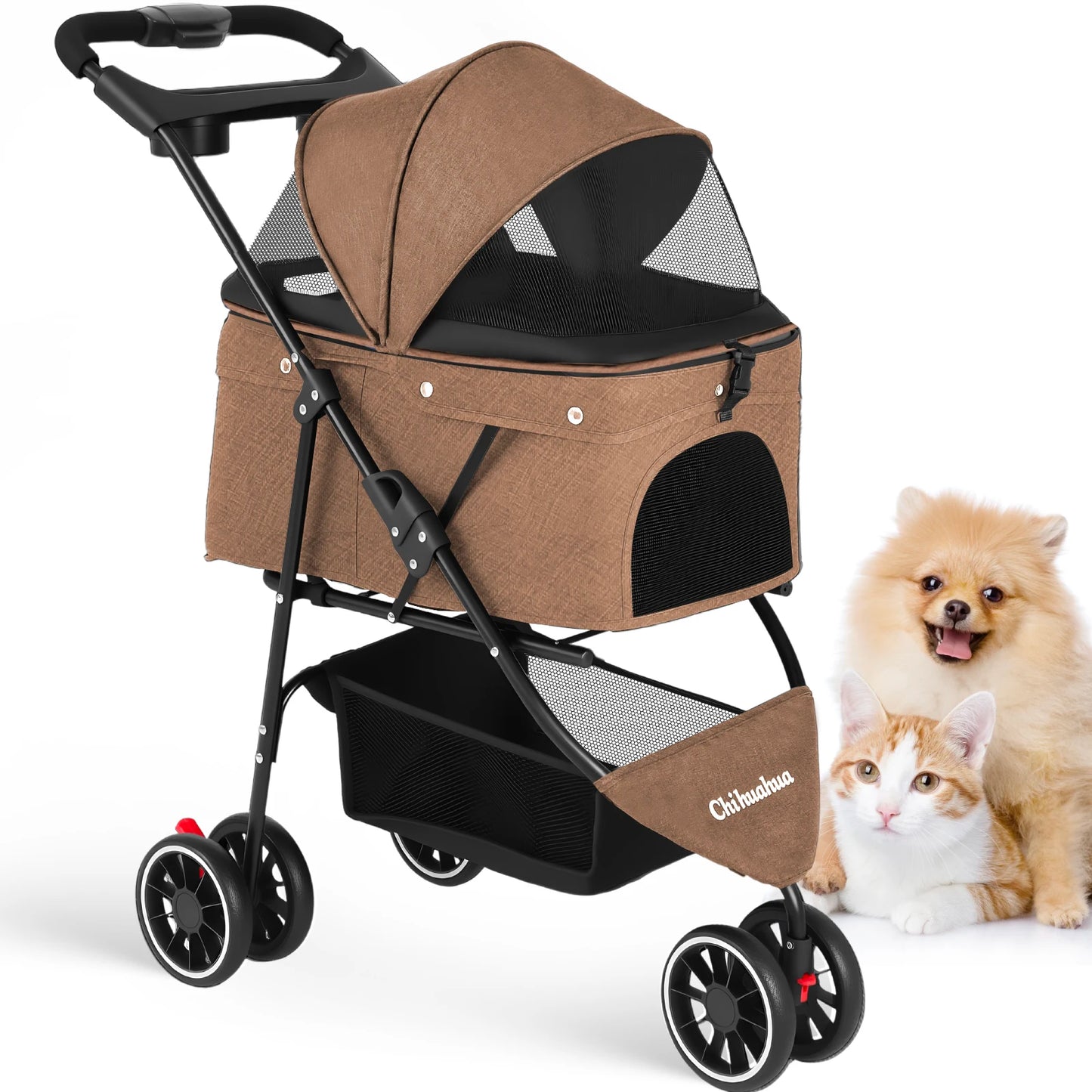 Stylish Pet Stroller, Foldable Carrier For Outdoors And Travel when your Pet needs a Lift!