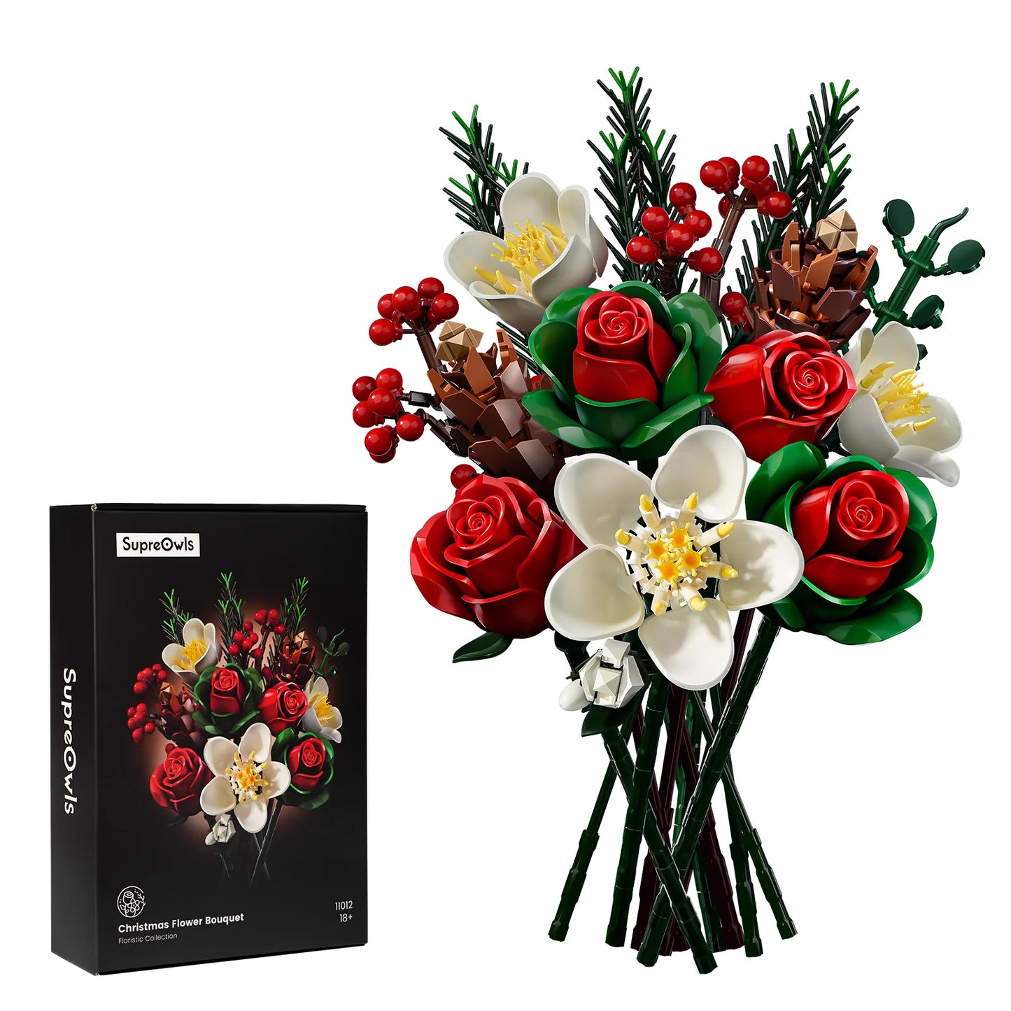 Beautiful Roses Bouquet Building Set for those who enjoy Crafting, Artificial Botanical Home Decor. Creative Gifts for Family Craft Time, any Creative Children to Adults. Special Gift for pre-teens to adults.