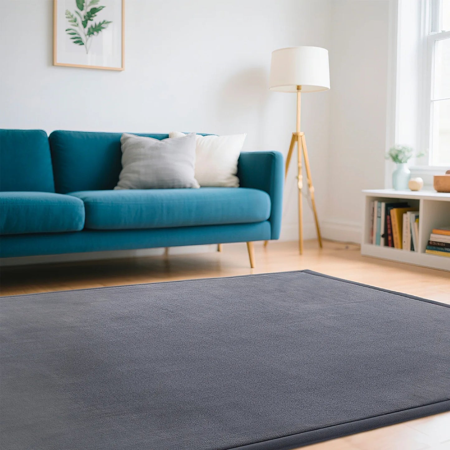 Velvet Look Non Slip Rug For Living Room And Bedroom