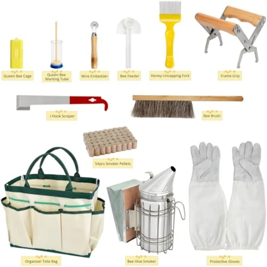 Blisstime 13Piece Beekeeping Starter Kit With Bee Suit And Smoker