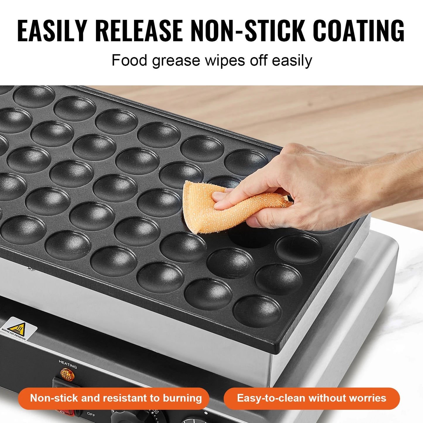 50 Count Mini Dutch Pancake Maker, Non-stick Waffle Maker with Dual Temp & Time Control makes fun brunch or breakfast meals. Perfect for families and sleepovers.