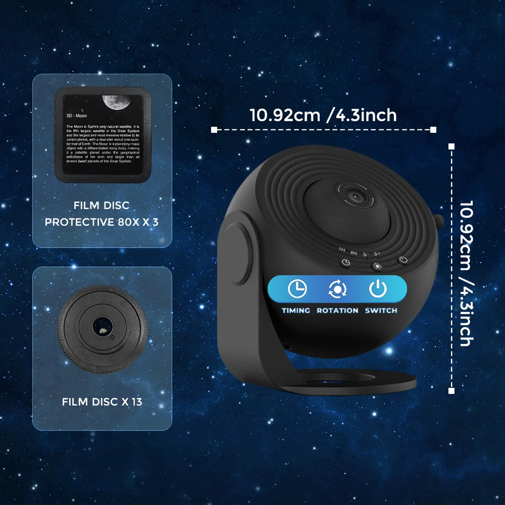 Star Projector 360 Degree Galaxy Night Light With Timer, making your room a mini-Planetarium