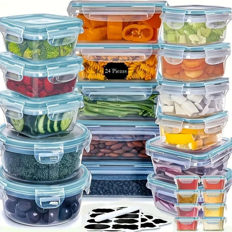 Airtight Food Storage Set With BPA-Free Containers And Labels