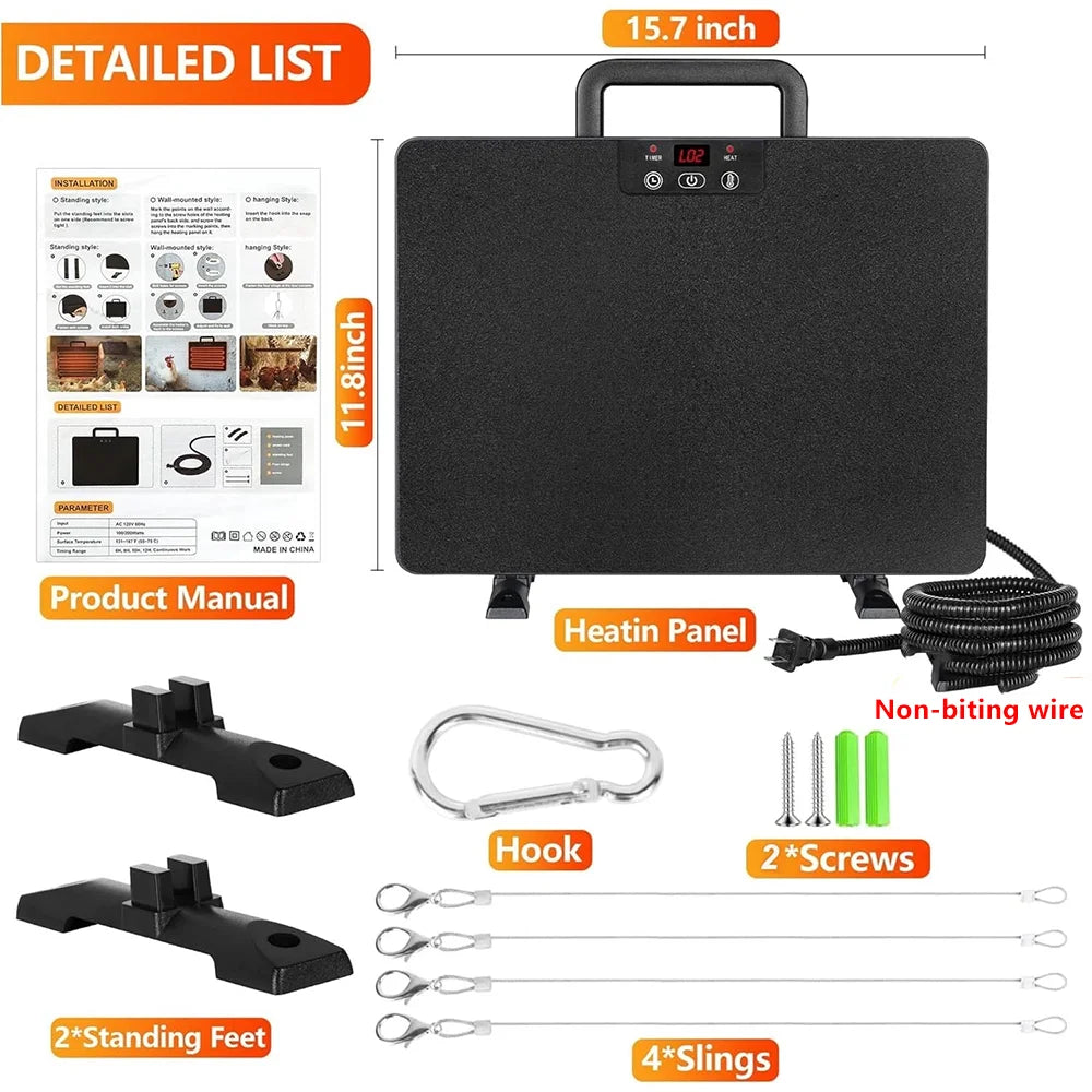 Thermostatic Poultry Heating Panel For Chicken Coop Adjustable Temperature