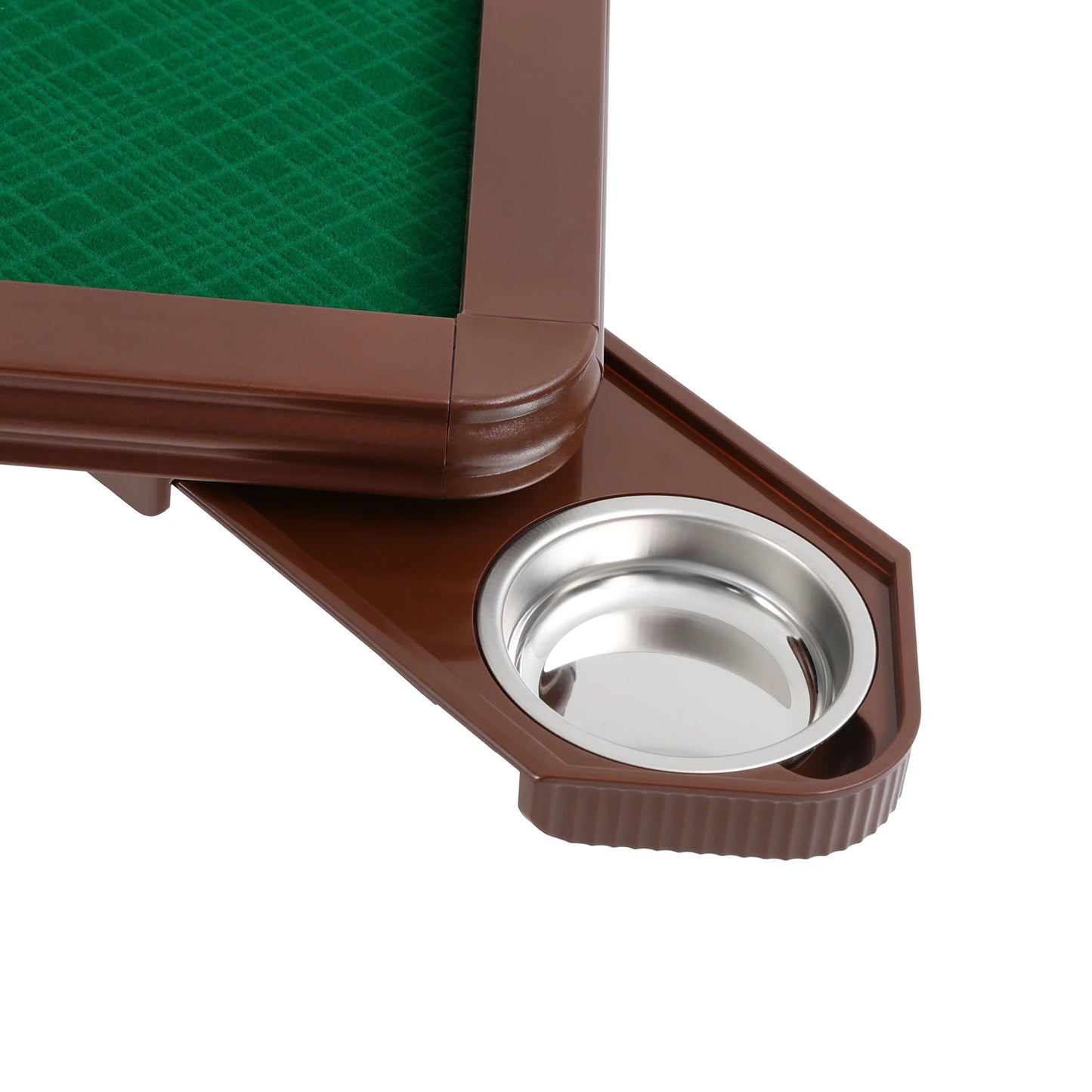 Foldable Square Mahjong Table- Wood Board Velvet Desktop with Plastic Steel Frame, Noise Reduction Anti-slip Table Leg, Rounded Safe Corners, Built-in 4 Cup Holders & 4 Hidden Storage Drawers. Raised Anti-slip Edge for games.