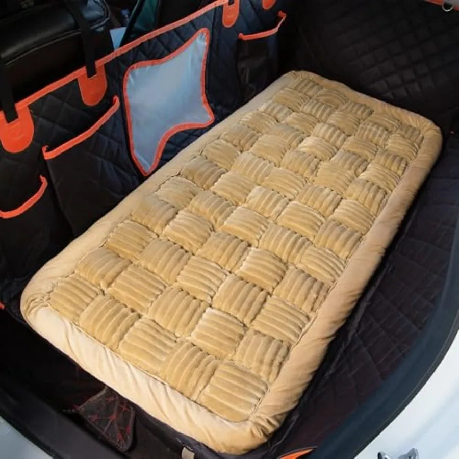 Backseat Pet Bed for Car, Plush Seat Cover, Non-Slip Travel Mat and Backseat Extender
