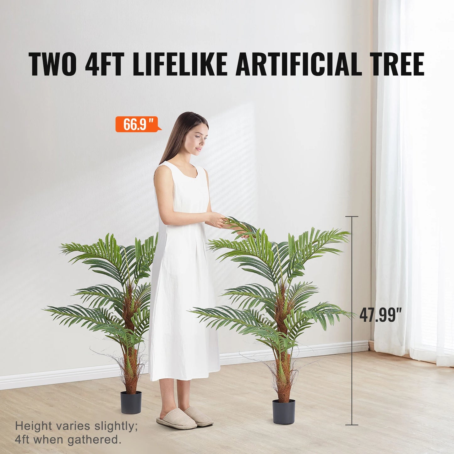 Artificial Palm Tree Faux Plant For Indoor Outdoor Decor