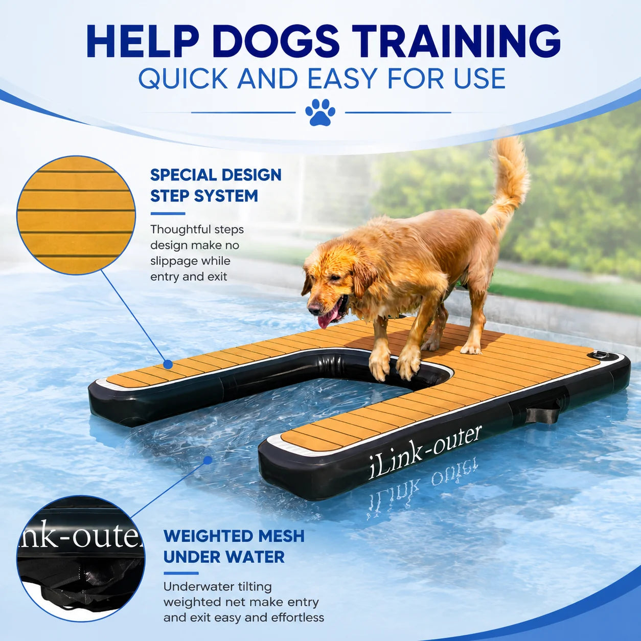 Inflatable Dog Ramp for Easy Water Access for Pets